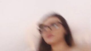 Hot busty babe fingers her pussy upclose