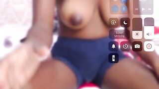 Hot Ebony masturbates with her toy