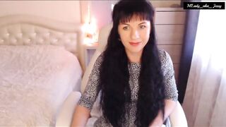 Little Titty Brunette Jessy M'Lady Chair to Bed StripTease Pussy Please