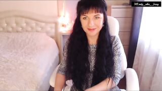 Little Titty Brunette Jessy M'Lady Chair to Bed StripTease Pussy Please