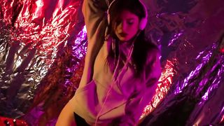 CharlotteMavis - Girl dj in black panties dansing on camera