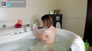 nonsns - Look at this webcam girl washing her nice tits in bathroom!