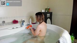 nonsns - Look at this webcam girl washing her nice tits in bathroom!