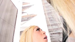 ardentcock - Tranny blondee sucking her twin's huge cock