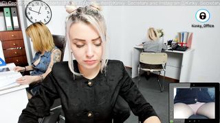 office_nv - Naughty blonde secretly playing with her pussy in the office recording on webcam