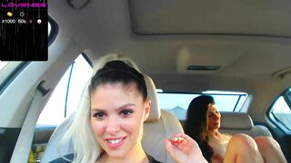 carlasquirt - Blonde and brunette getting naughty in a car