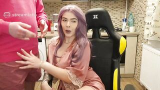 nicolecoxx - Purple haired beauty playing with cock