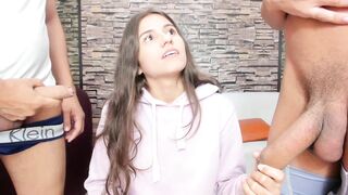 sunandbeachxxx - Lovely brunette sucking dicks