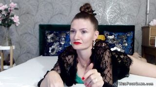 Huge tits Romanian amateur MILF poses on webcam