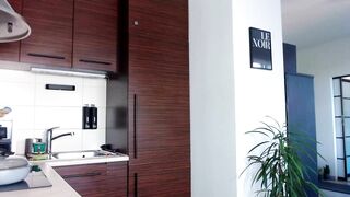 naive_but_sexy - Horny brunette masturbating on kitchen