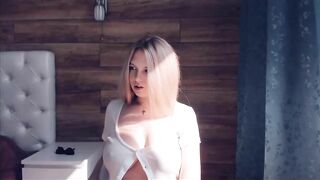 small_blondee - Charming blonde teen flashing big boobs