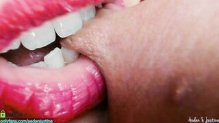 aedanjustine - Delicious nipple biting close-up on webcam