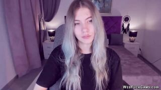 Tattooed busty Ukrainian amateur teen SimaDark flashes her shaved pussy