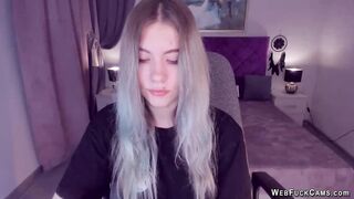 Tattooed busty Ukrainian amateur teen SimaDark flashes her shaved pussy