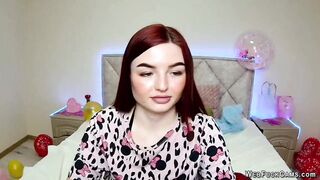 Busty redhead amateur babe on webcam