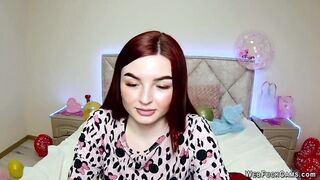 Busty redhead amateur babe on webcam