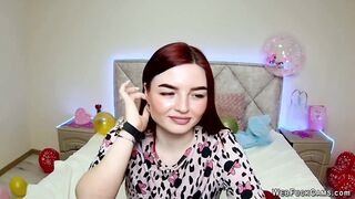 Busty redhead amateur babe on webcam