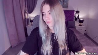 Big tits blonde teen fingers pussy