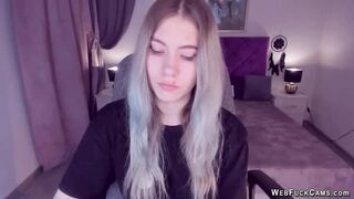 Big tits blonde teen fingers pussy