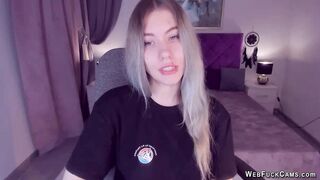 Big tits blonde teen fingers pussy